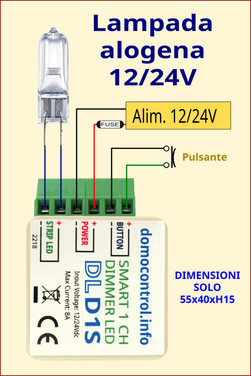 DLD1S - Schema accensione lampada alogena