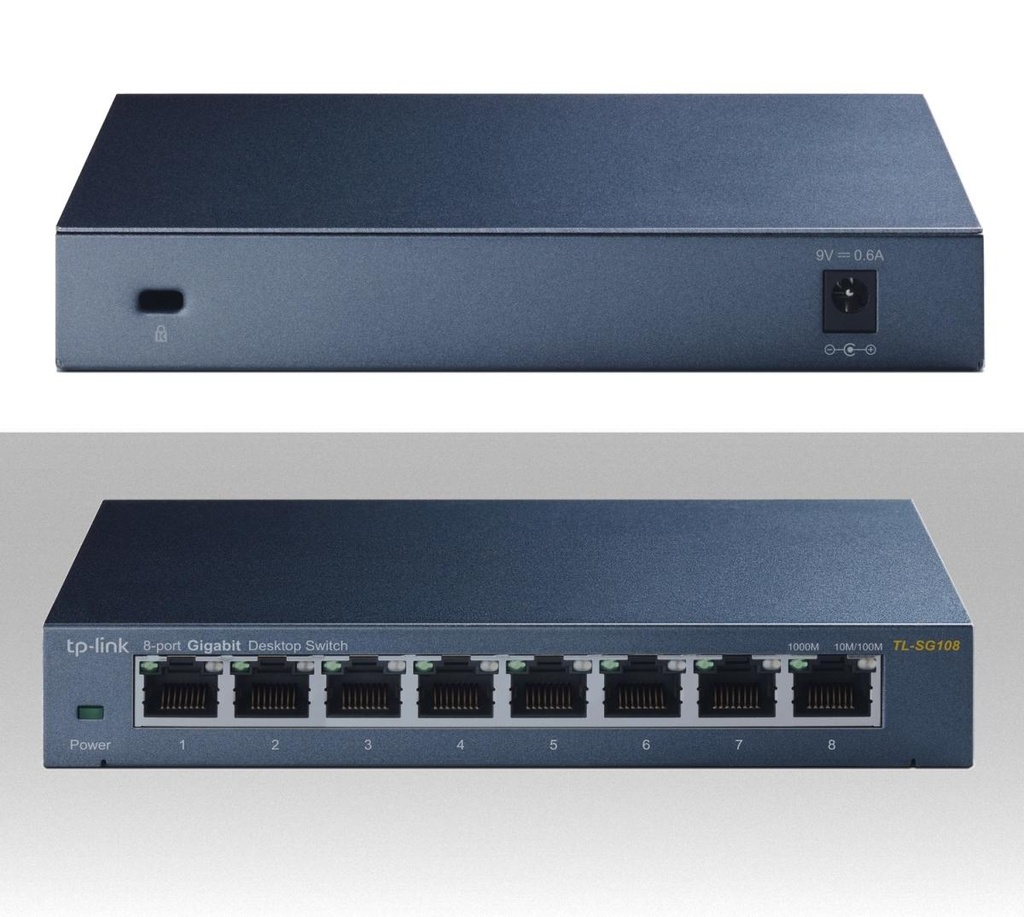 Switch Ethernet 8 porte Gigabit Lan in metallo modello Desktop tp-link