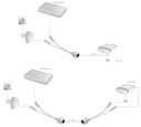 Adattatore POE passivo da RJ45 a RJ45 + PLUG 12V per telecamere - Confezione 2pz - Alimentazione 12V