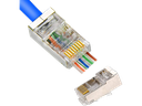 Spina RJ45 volante FTP Cat.6 fori passanti - PIN placcati ORO - Sacchetto 100Pz richiudibile