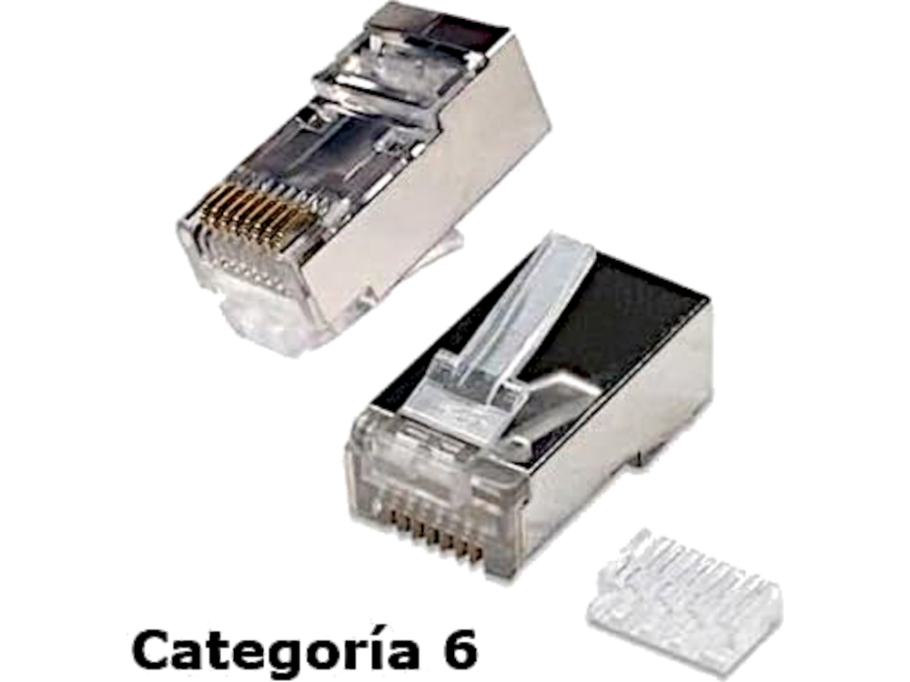 Spina RJ45 volante FTP Cat.6 CON GUIDA - PIN placcati ORO - Sacchetto 100Pz richiudibile