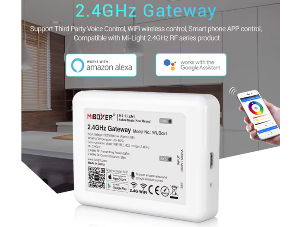 Gateway WiFi per controller STRIP LED RGB e RGBW serie MiLight