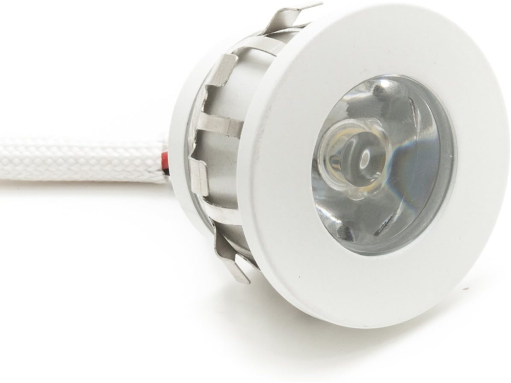 Mini Faretto orientabile Bianco ad incasso LED ad alta potenza 1W 80 lumen 3000K - 230Vac - IP20