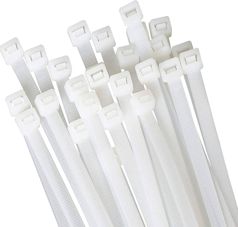 Fascetta per cablaggi in Nylon Resistente - 200 x 4.6mm - Colore Bianco Trasparente - Confezione 100pz