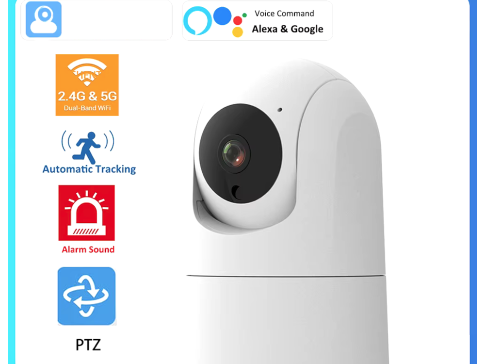 Telecamera WiFi motorizzata per interno TUYA 4MPX lente 3.6mm con slot memoria SD + Audio bidirezionale - APP TUYA