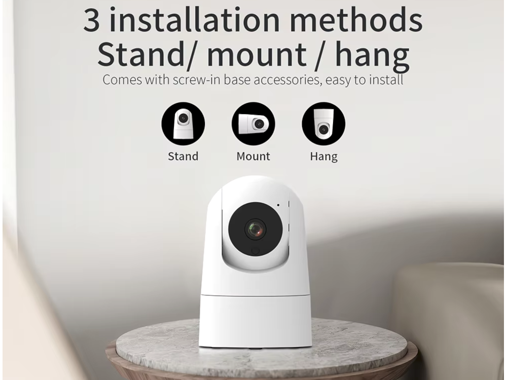 Telecamera WiFi motorizzata per interno TUYA 4MPX lente 3.6mm con slot memoria SD + Audio bidirezionale - APP TUYA