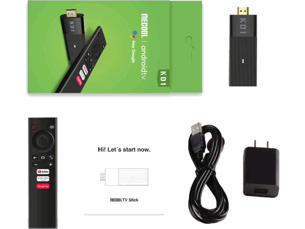 Android TV box 4K dongle Stick MECOOL KD1 HDMI - WiFi - Bluetooth - internet Streaming 4K - IPTV -Certificato Google