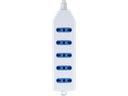 Multipresa 5 posizioni Bipasso 10/16A, Lunghezza cavo 1.5m - 3x1mm