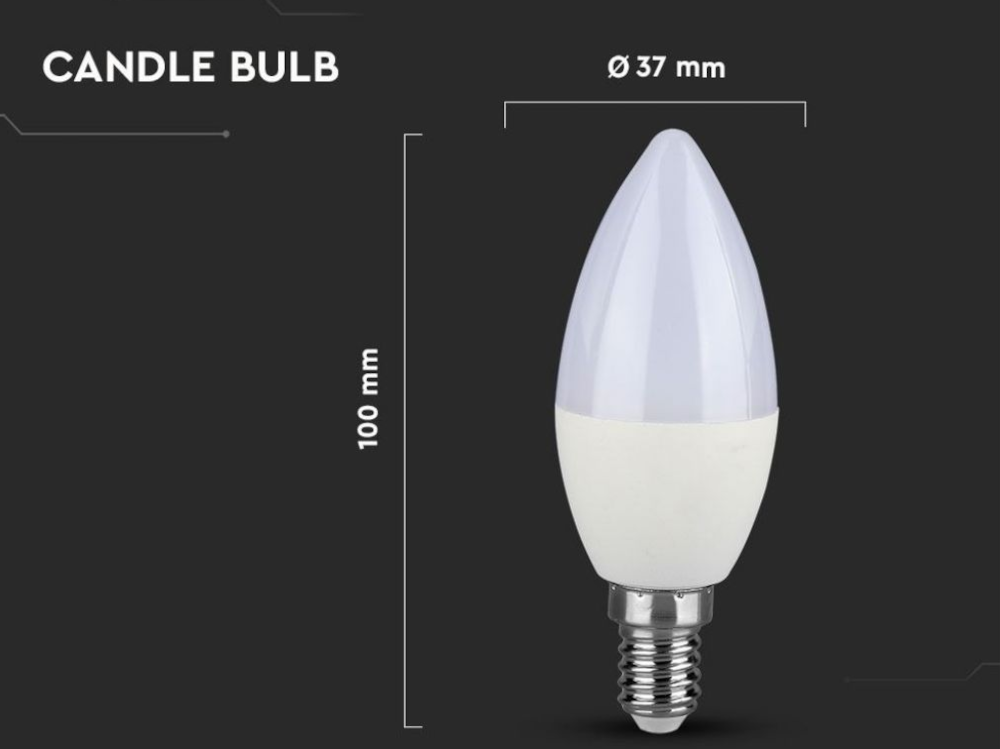 Lampadina LED Chip Samsung E14 7W Candela 4000K - 600 LUMEN