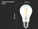 Lampadina LED E27 8W A67 a Filamento 3000K Dimmerabile - 700 LUMEN