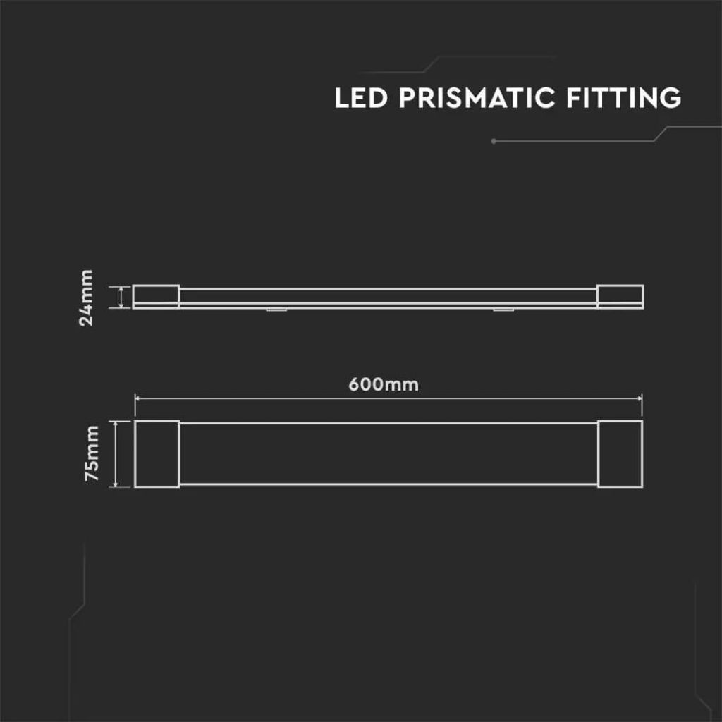 Dimensioni Plafoniera 60cm lineare LED 20W 3000K IP20