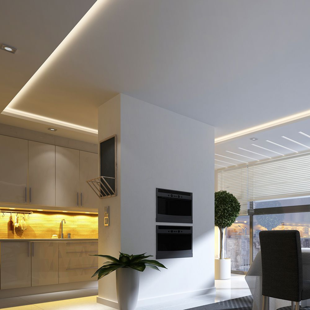 Alluminazione cucina con Strip LED 20W/m 240 LED/m 12V 4000K IP20 10mm - Rolla da 5 metri - 2000 lumen/metro