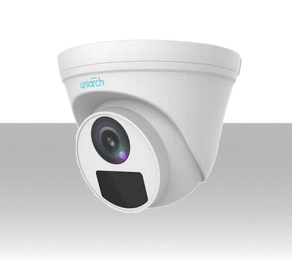 Telecamera IP dome 4 megapixel da esterno PoE con ottica fissa da 2.8 mm e microfono incorporato Uniarch