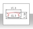 Profilo a U in Alluminio da 2 metri per strisce a Led completo di cover e kit fissaggio PACK 3pz.