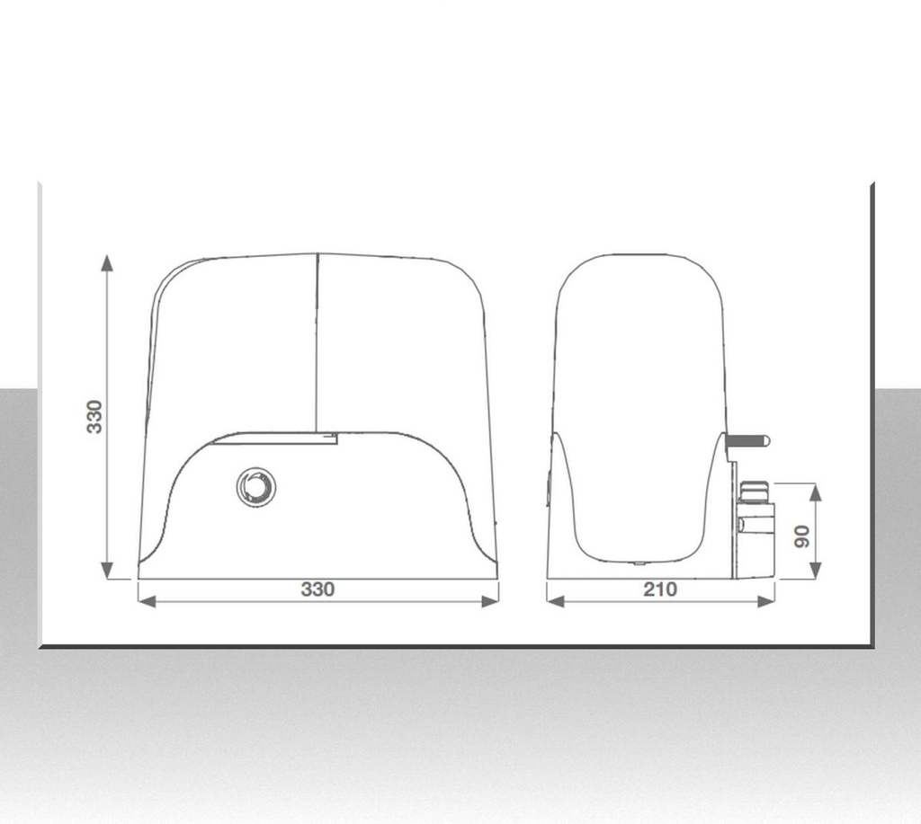 Motore per cancelli scorrevoli 700 kg. KIT SUN 24 Vdc con luci