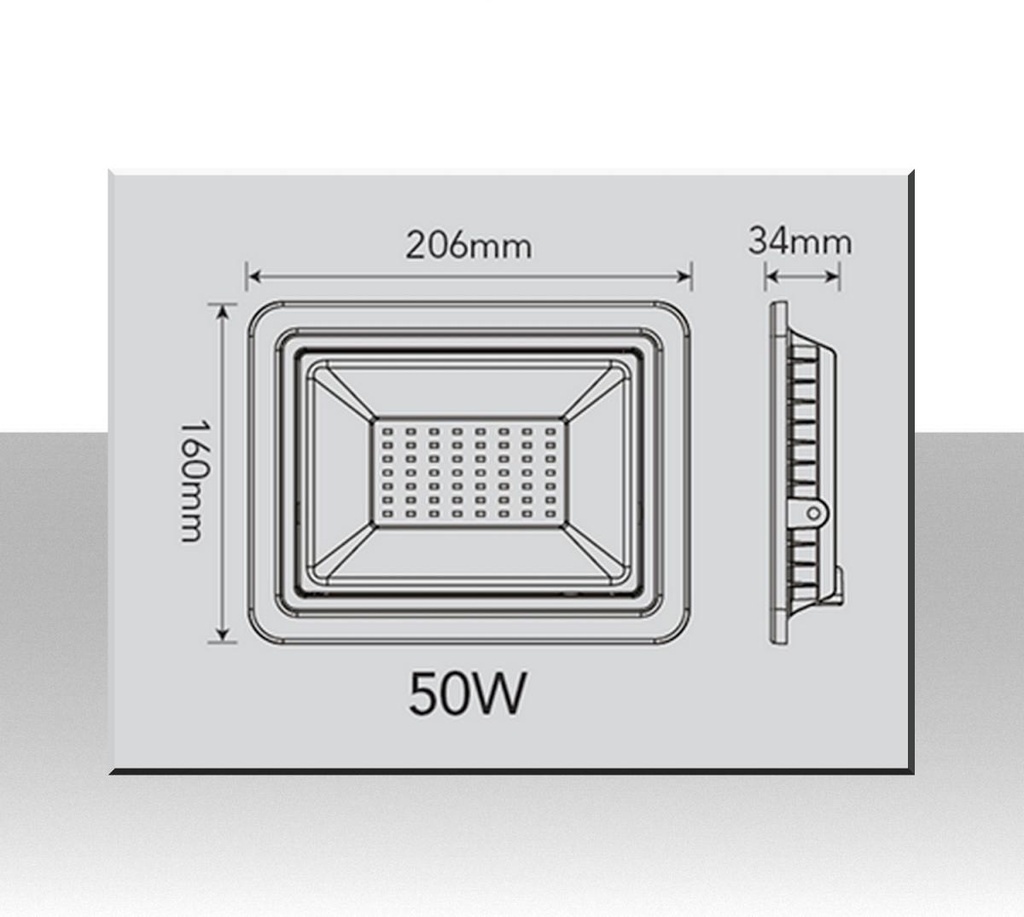 Faretto LED per esterno 50W Luce bianca fredda 6500K IP65 4000 Lumen FSL