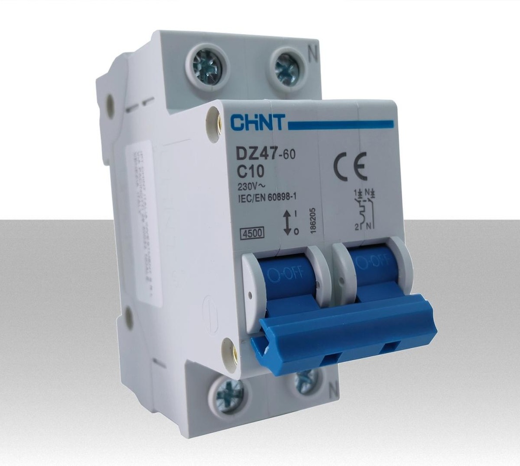 Interruttore magnetotermico 10A due moduli CHINT 