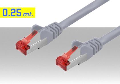 Cavo ethernet Patch CAT.6 S/FTP doppia schermatura da 0,25 metri