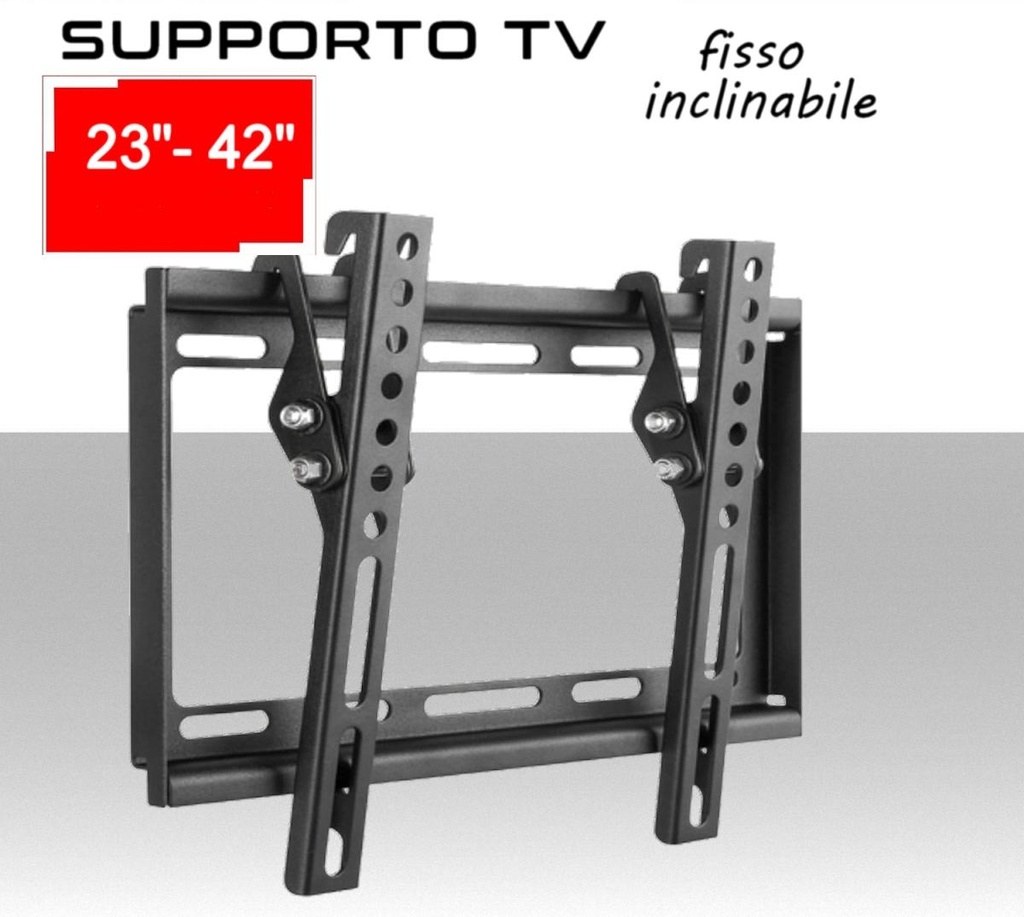 Supporto TV fisso a muro universale inclinabile per tv piatte da 23"a 42"pollici vesa compatibile