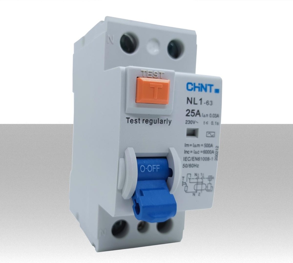 Interruttore differenziale puro 2 Poli salvavita 25A 30mA due moduli CHINT 