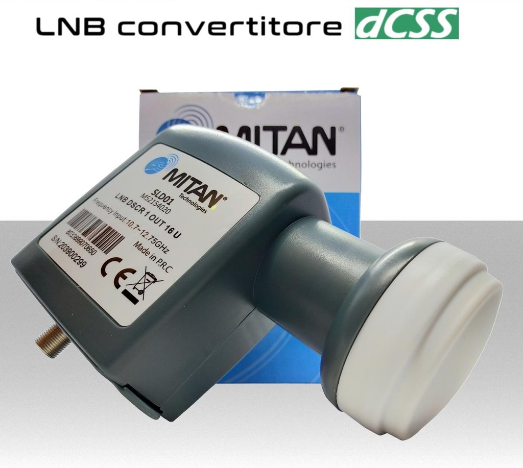 LNB dCSS 1 uscita illuminatore unicable per parabola satellitare  offset MITAN SLD01