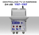 Centralino antenna TV da interno 2 ingressi BIII-UHF 24dB serie Elar MC422