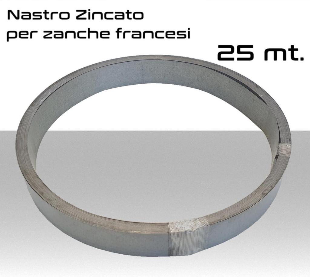 Nastro zincato per zanca francese matassa da 25 metri  40x0.5mm  