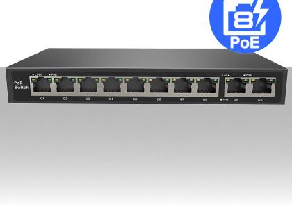 Switch di rete PoE 10 porte LAN Gigabit modello Sunell