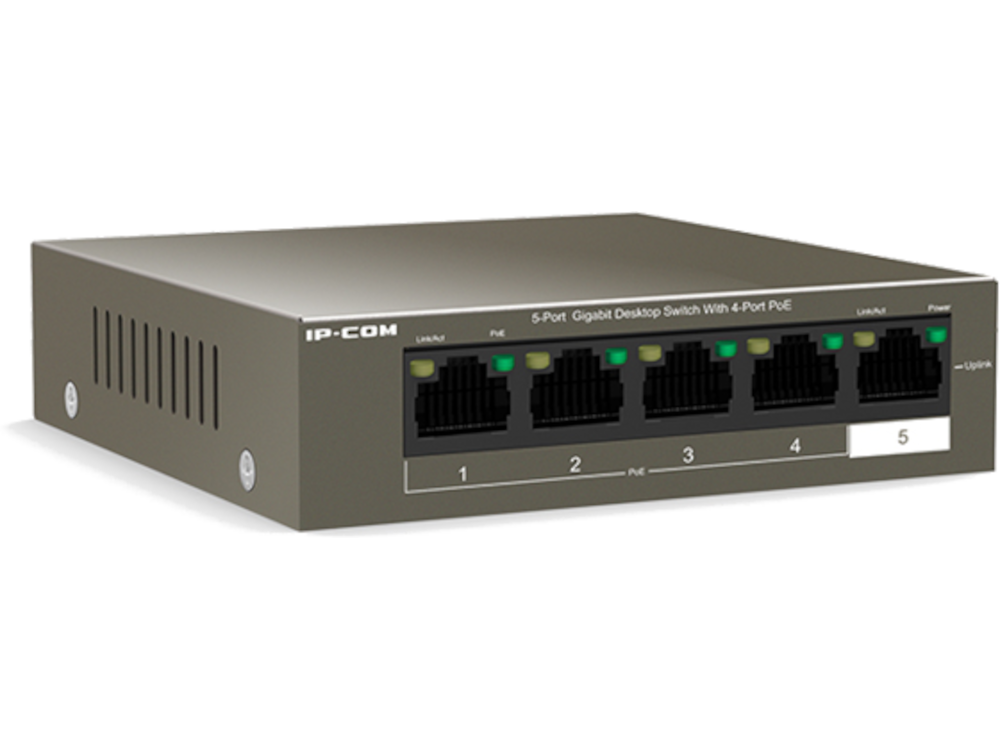 Switch 5 porte Gigabit di cui 4 porte POE IP-COM