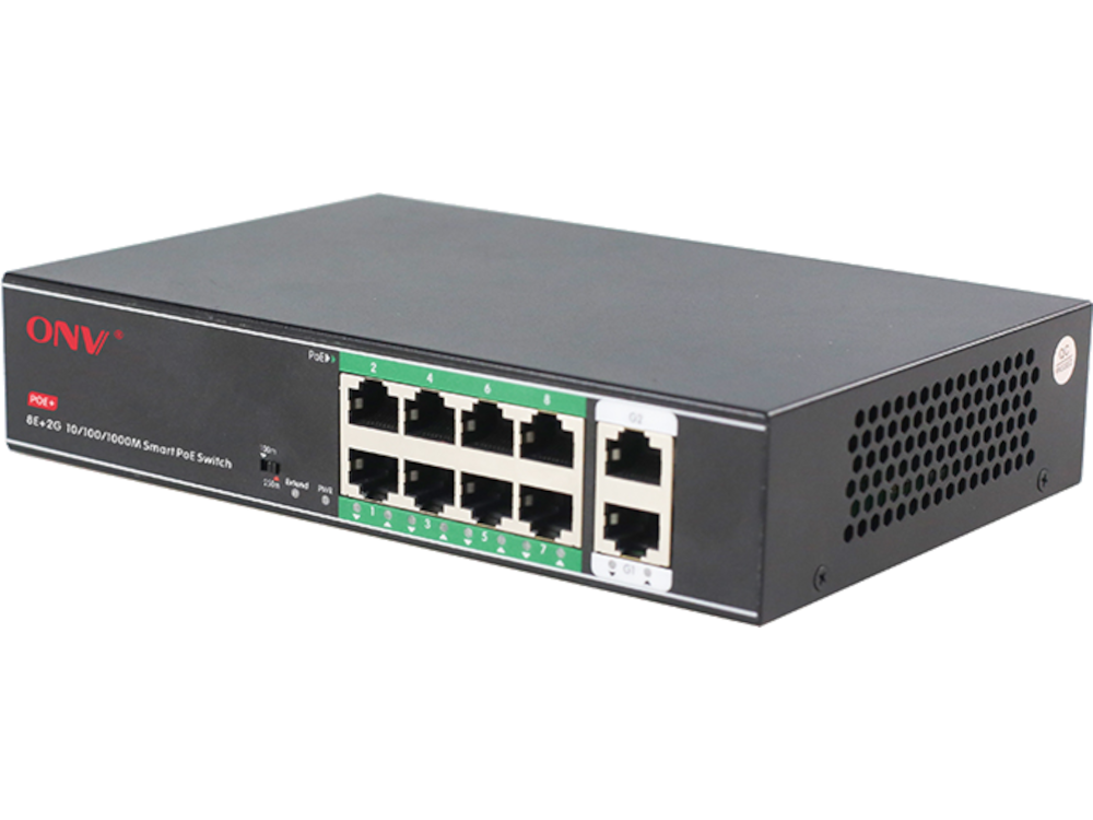 Switch 10 porte di cui 8 porte 10/100 POE + 2 porte GIGABIT - ONV