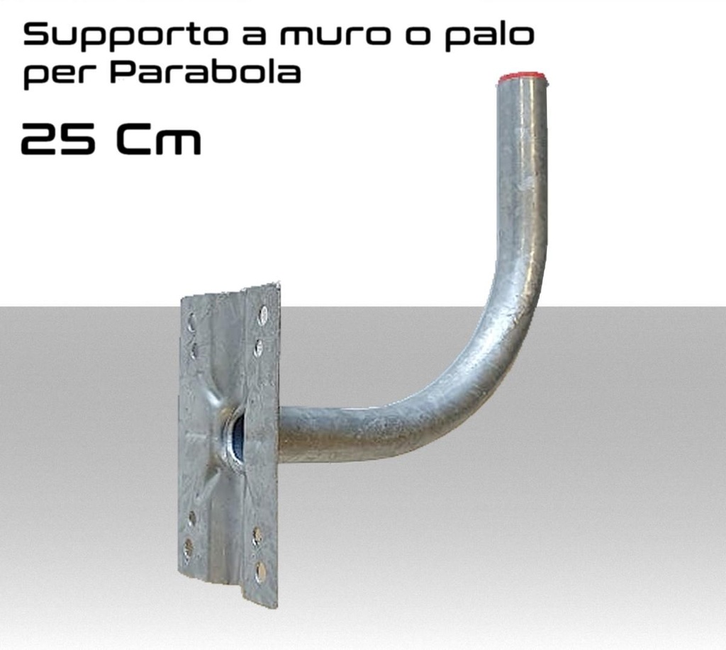 Staffa Supporto parabola a muro o palo diametro tubo 40 mm a 90° cm 25
