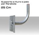 Staffa Supporto parabola a muro o palo diametro tubo 40 mm a 90° cm 25