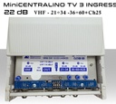 Centralino TV da Palo a 3 ingressi VHF/UHF/UHF 22dB regolabili 114dBuV Filtro LTE