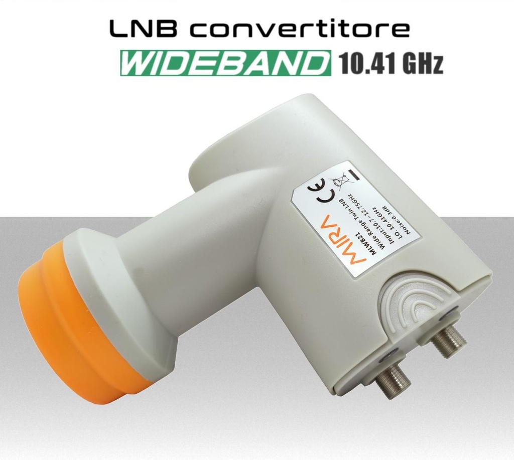 Lnb Wideband 2 uscite H-V 10.41GHz Mira per multiswitch illuminatore wide band per parabola satellitare offset 