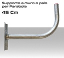 Staffa Supporto parabola a muro o palo diametro tubo 40 mm a 90° cm 45