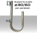 Staffa Supporto parabola a palo con diametro tubo 40 mm a 180° cm 22 