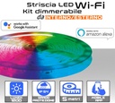 Striscia LED 5 metri Wi-Fi RGB  Bianco dimmerabile 12V da esterno