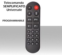 Telecomando universale TV semplice con tasti grandi e comodi con autoapprendimento per due dispositivi associati