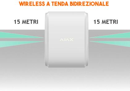 Rilevatore di movimento perimetrale wireless 30 metri Ajax DualCurtain