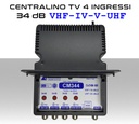 Centralino antenna TV da interno 4 ingressi BIII-IV-V-UHF (34/36) 34dB serie Elar CM344