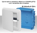 Centralino elettrico 8 moduli quadro completo di scatola da incasso  Vimar V53308 e V53108.B