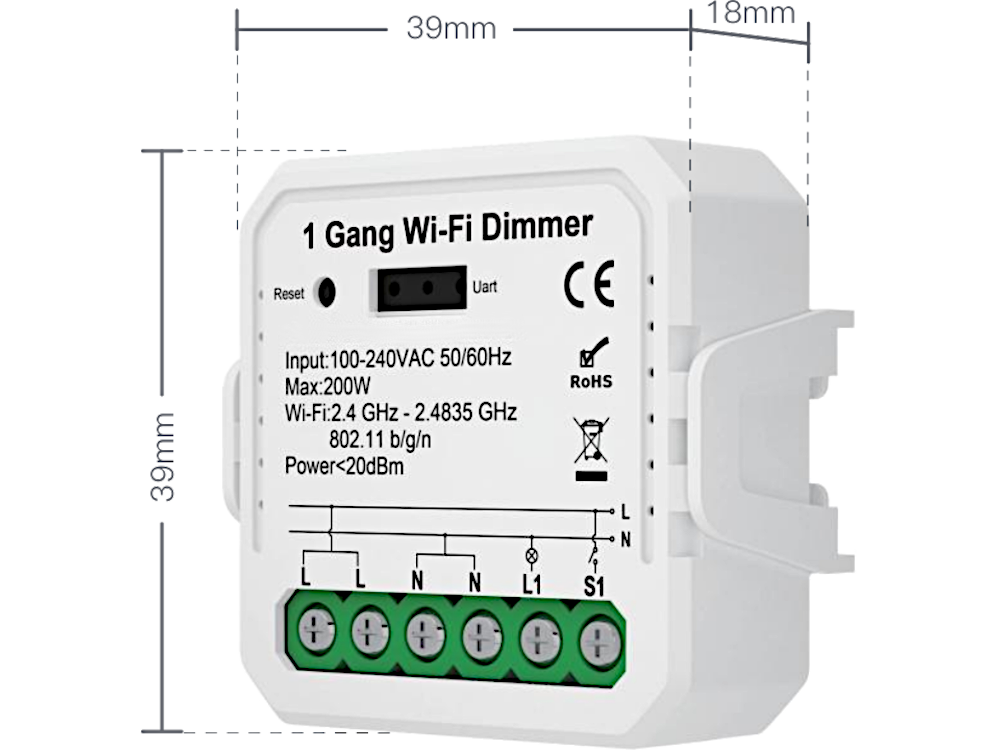 TUYA - Dimmer LED con TRIAK - Max 200Wac