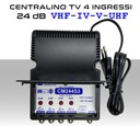 Centralino antenna TV da interno 4 ingressi BIII-IV-V-UHF (34/36) 24dB serie Elar CM244S3