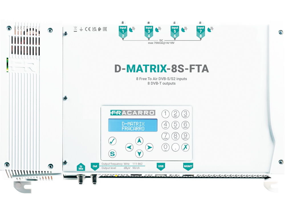 Centrale TV Hotel compatta 2 Flexcam D-MATRIX-8S-8T Fracarro