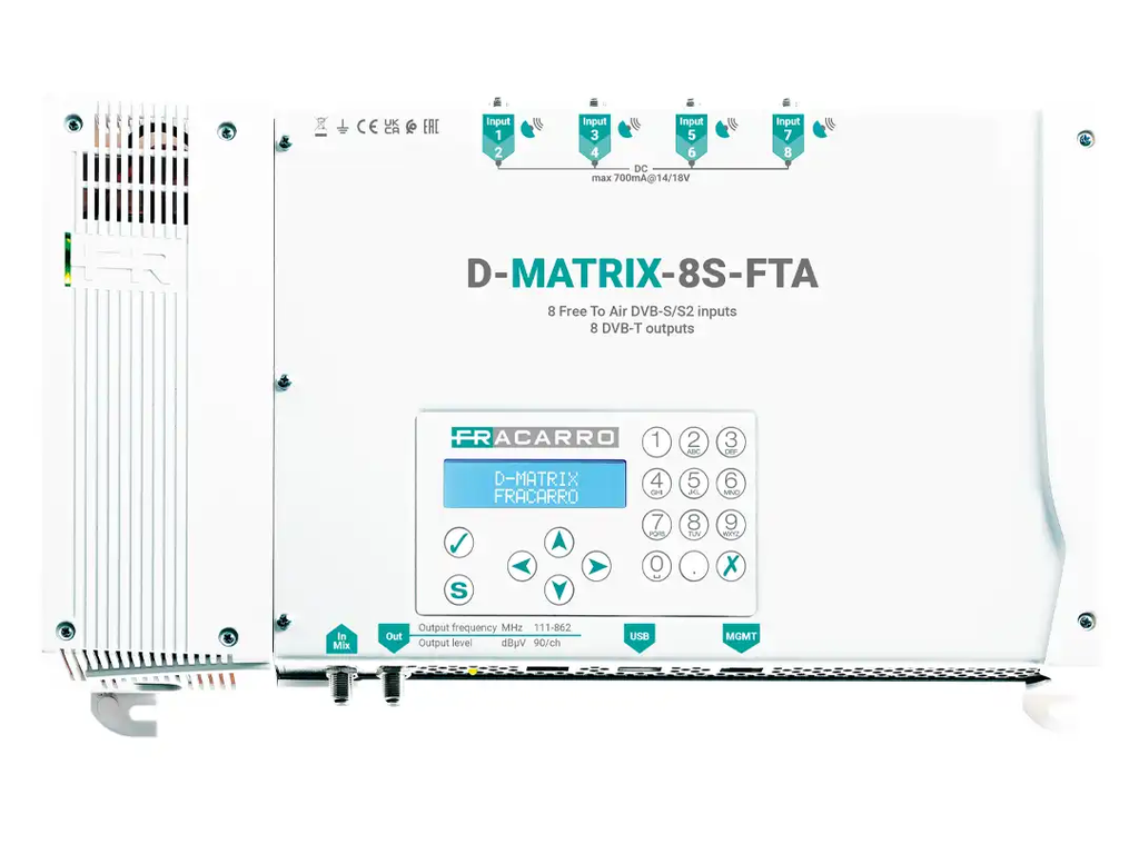 Centrale satellitare per Hotel Fracarro D-Matrix-8S-FTA