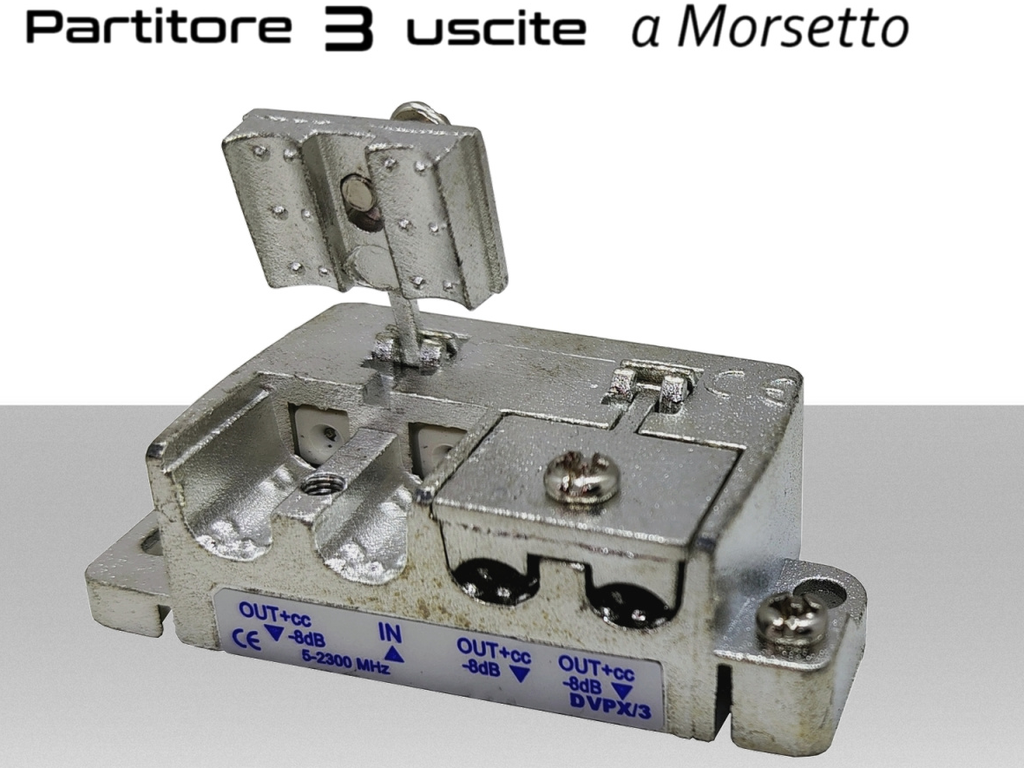 Divisore TV a 3 uscite -6dB ad innesto 5-2400MHz