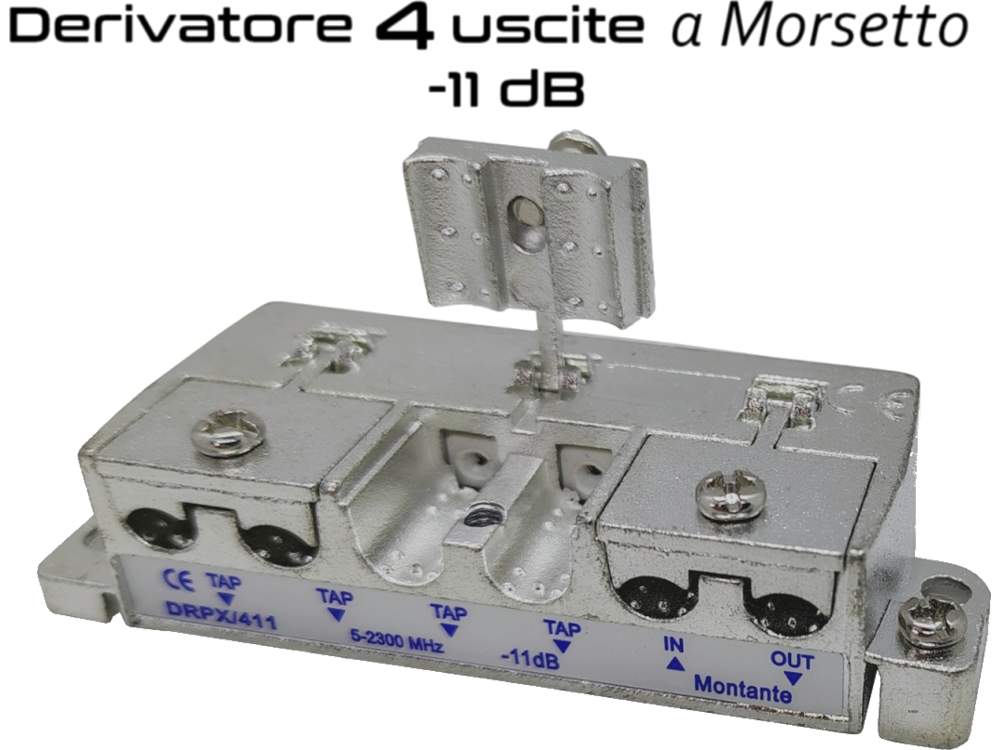 Derivatore 4 uscite -12dB a morsetto fino a 2400MHz