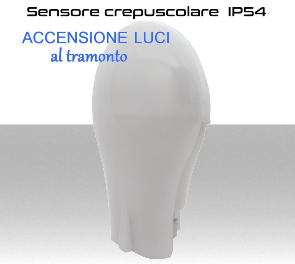 Sensore crepuscolare da esterno IP54 interruttore unipolare per accensione luci esterne PEGASO