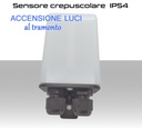 Sensore crepuscolare da esterno IP54 interruttore unipolare per accensione luci esterne ITACA CR101ES