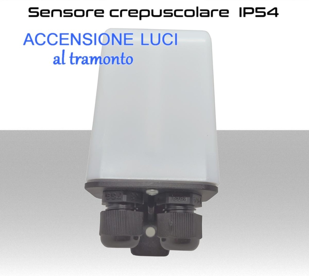 Sensore crepuscolare da esterno IP54 interruttore bipolare per accensione luci esterne ITACA CR102ES